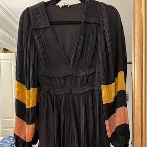 Ulla Johnson Corrine Pleated Black Mini Dress